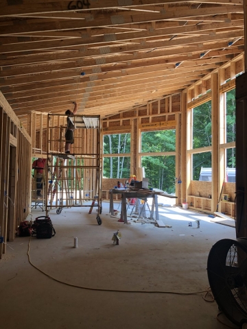 View of the interior looking towards the kitchen